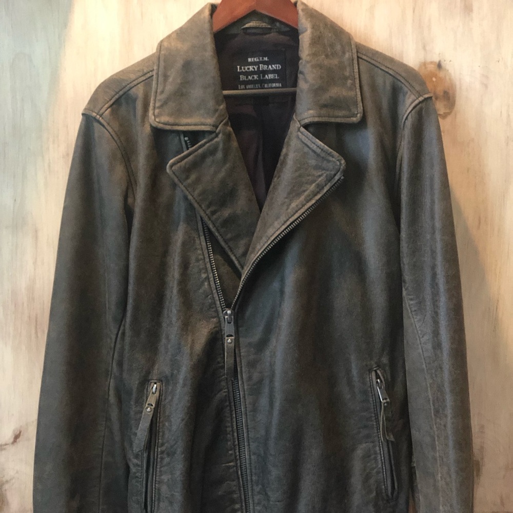 Lucky Brand Leather Moto Jacket